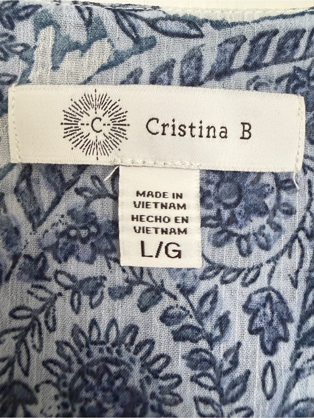 Christina Blue Paisley Notch-Neck Sleeveless Camisole - Picture 3 of 11